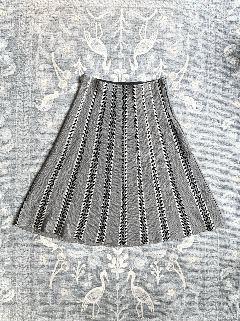 Milano Black Tan Geometric Knit Skirt S